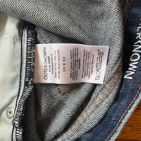 Outerknown Organic Cotton Selvedge Jeans - Mens 33x32 - Picture 8 of 10